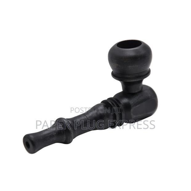 Matte Black Wooden Hand Pipe - thumbnail 2
