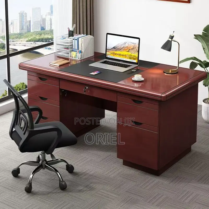 Office Desk : Executive Mahogany Office Desk With Drawers