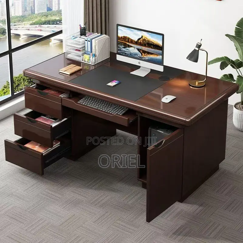 Office Desk : Executive Mahogany Office Desk With Drawers