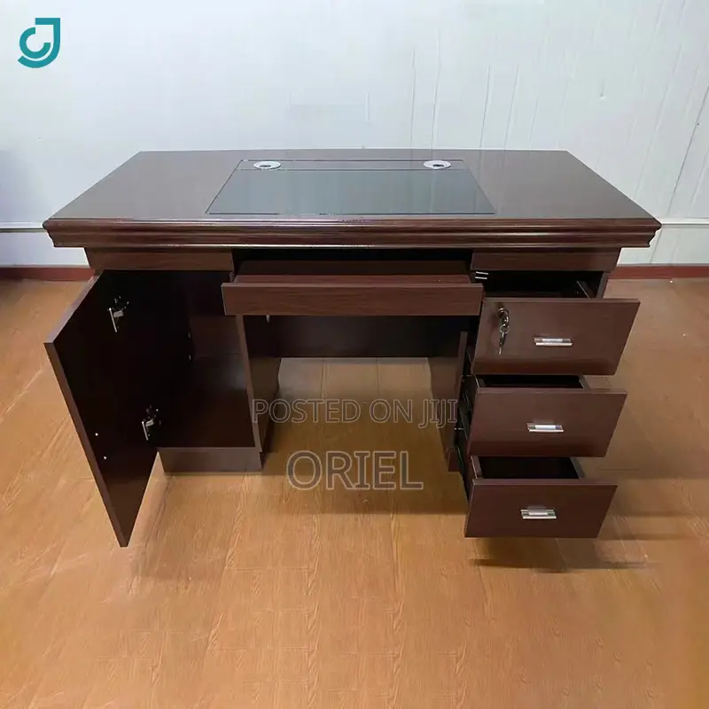 Office Desk : Executive Mahogany Office Desk With Drawers