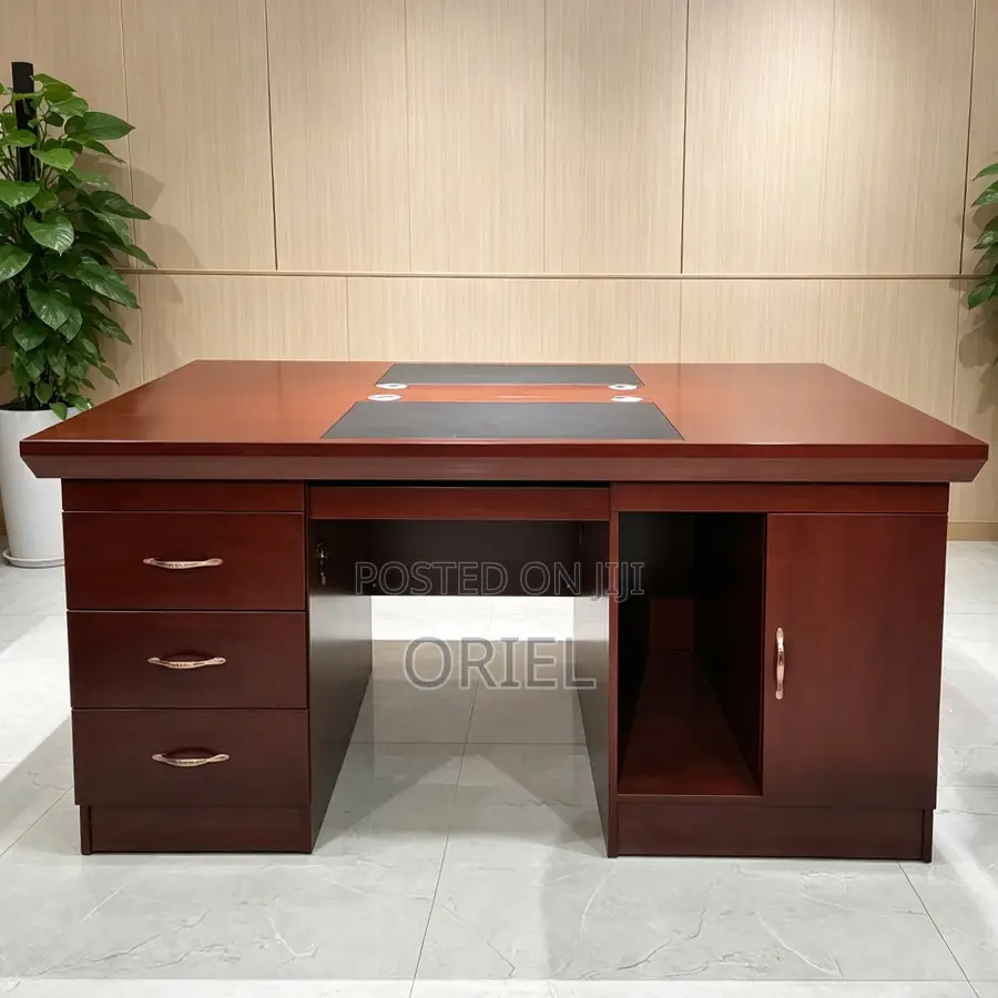 Office Desk : Executive Mahogany Office Desk With Drawers
