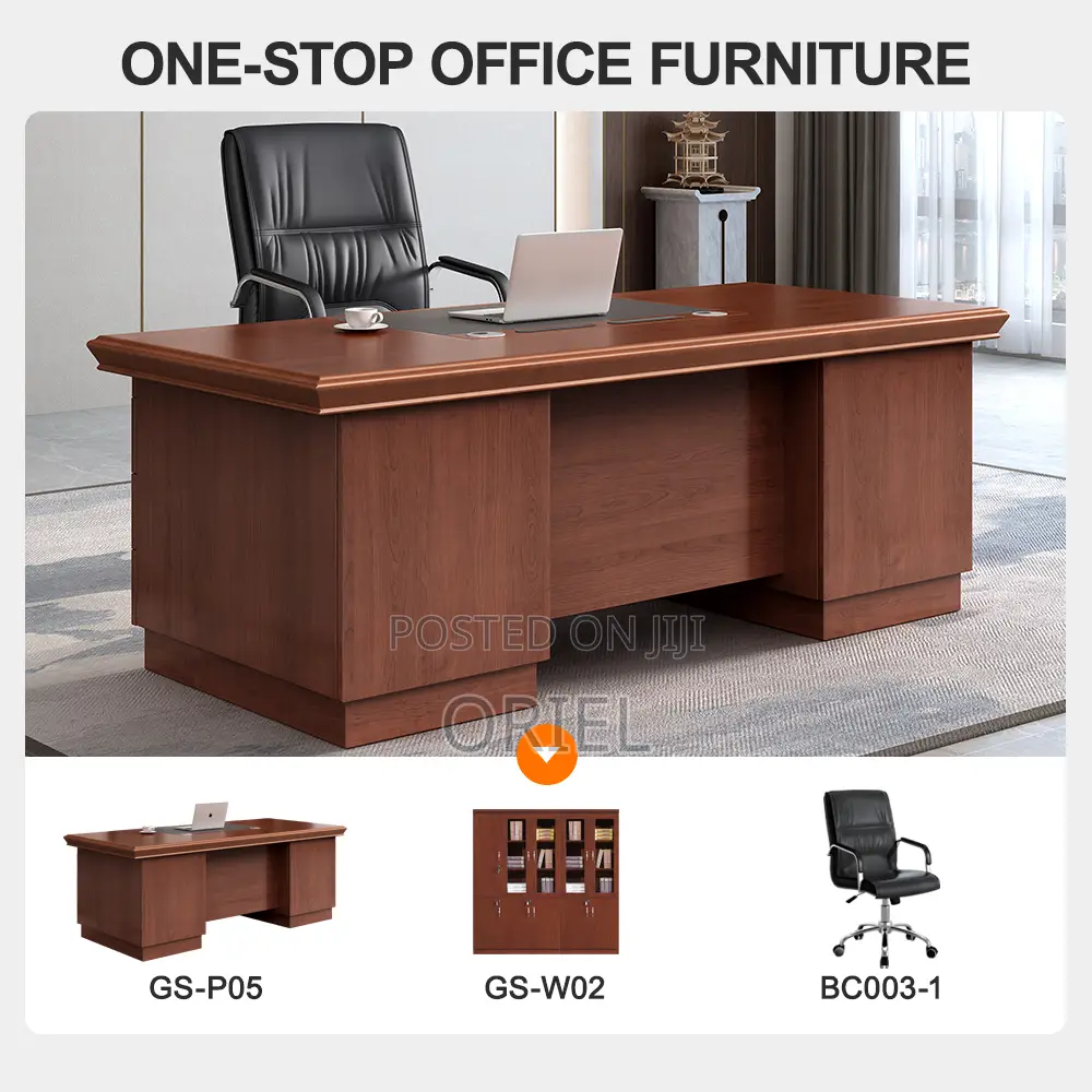 Office Desk : Executive Mahogany Office Desk With Drawers