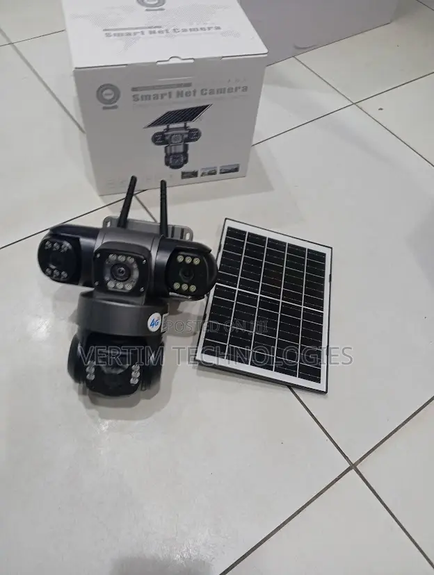 Alarm Warning Light 2mp Ultra Hd 4g PTZ Triple Lens Solar Camera