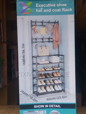 5 Tier Shoe Rack With Coat Hangers