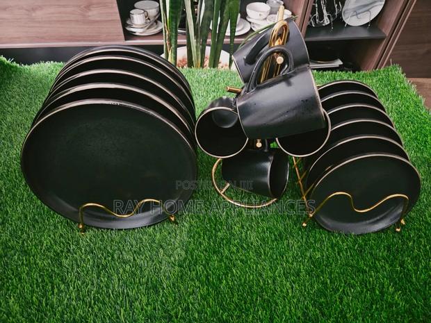 18 Pieces High Quality Black Dinner Sets