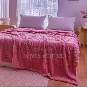 Flowered Theme Fleece Blanket - Soft Warm Cozy Blanket