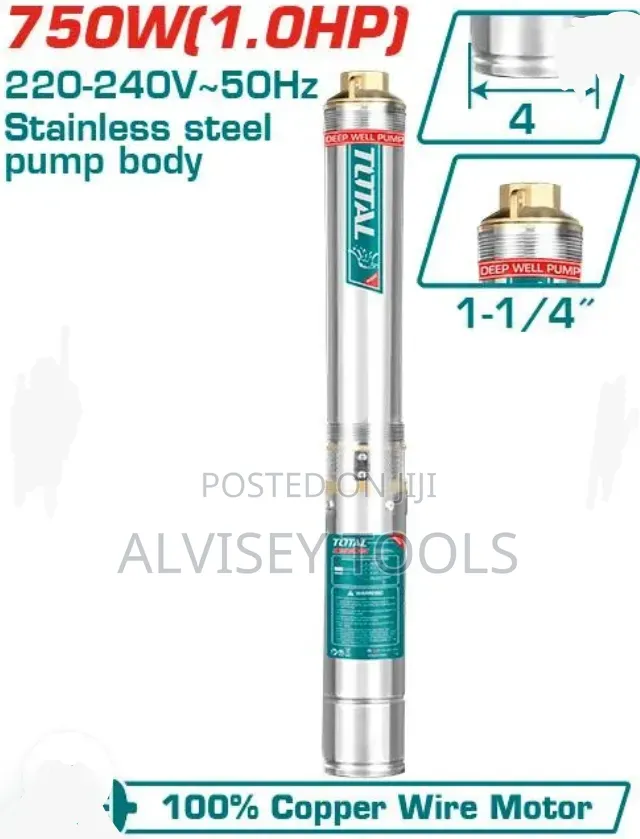 Total Submersible Water Pump 1hp 4"