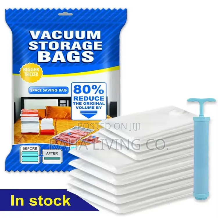 5pcs Vacuum Storage Bags With Pump | 3 Sizes