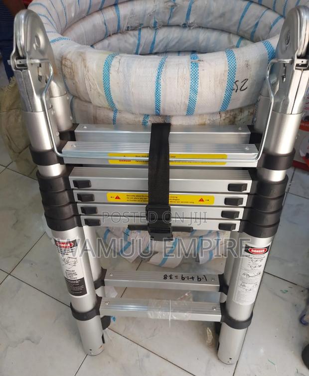 1.9m + 1.9m Double Telescopic Aluminium Ladder - thumbnail 2
