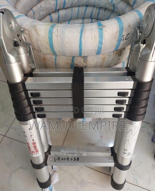 1.9m + 1.9m Double Telescopic Aluminium Ladder - thumbnail 3