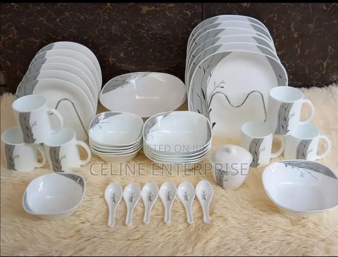 39 Pieces Square Opal Glass Dinner Set