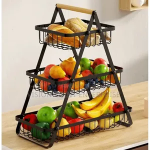 Metallic Fruit Rack 3 Layer