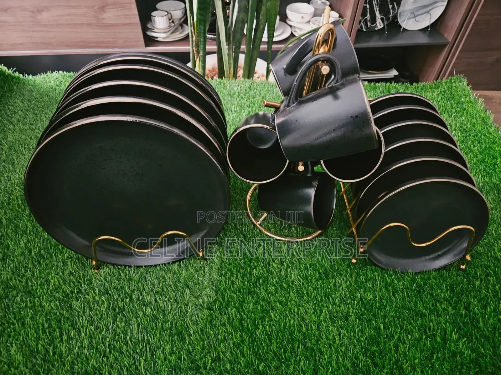 High Quality Black 18pcs Dinner Set