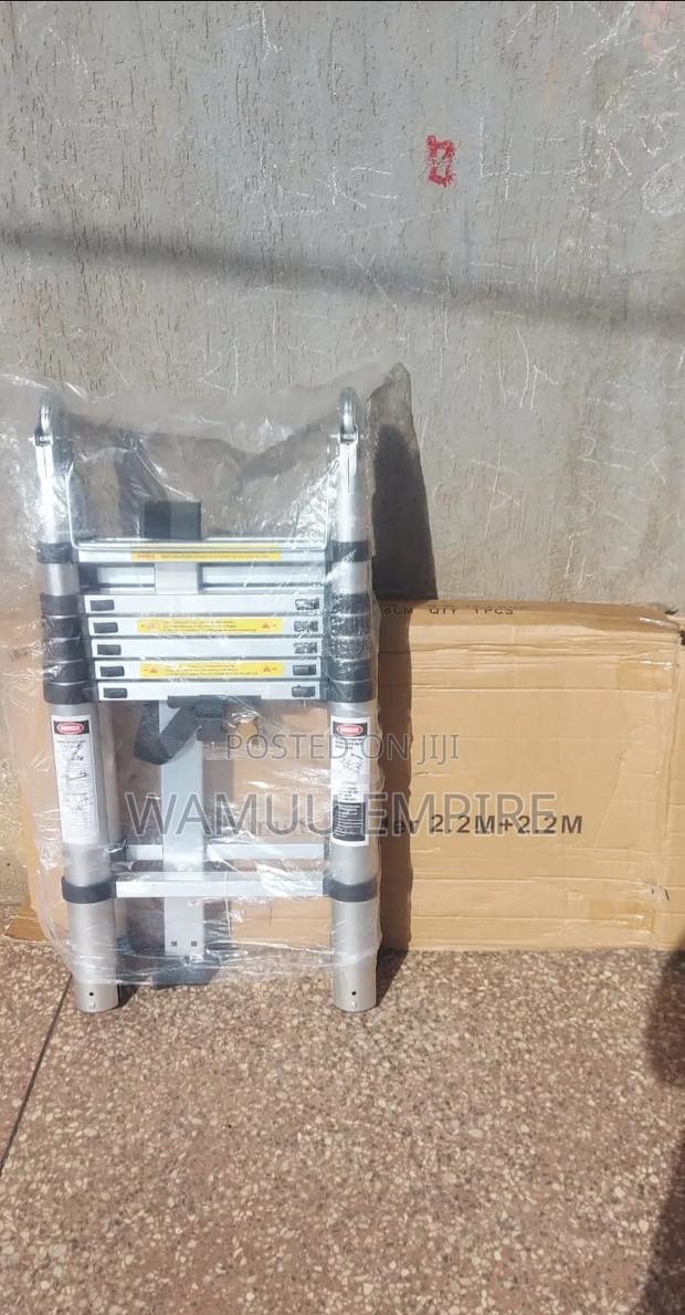 2.2m X 2.2m Double-Sided Telescopic a-Frame Aluminium Ladder. - main view