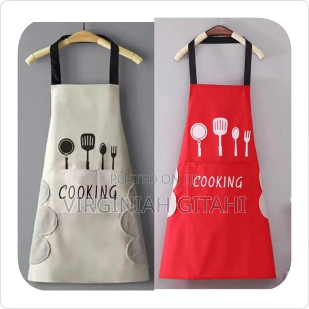 Aldult Aprons Available in Red and Cream