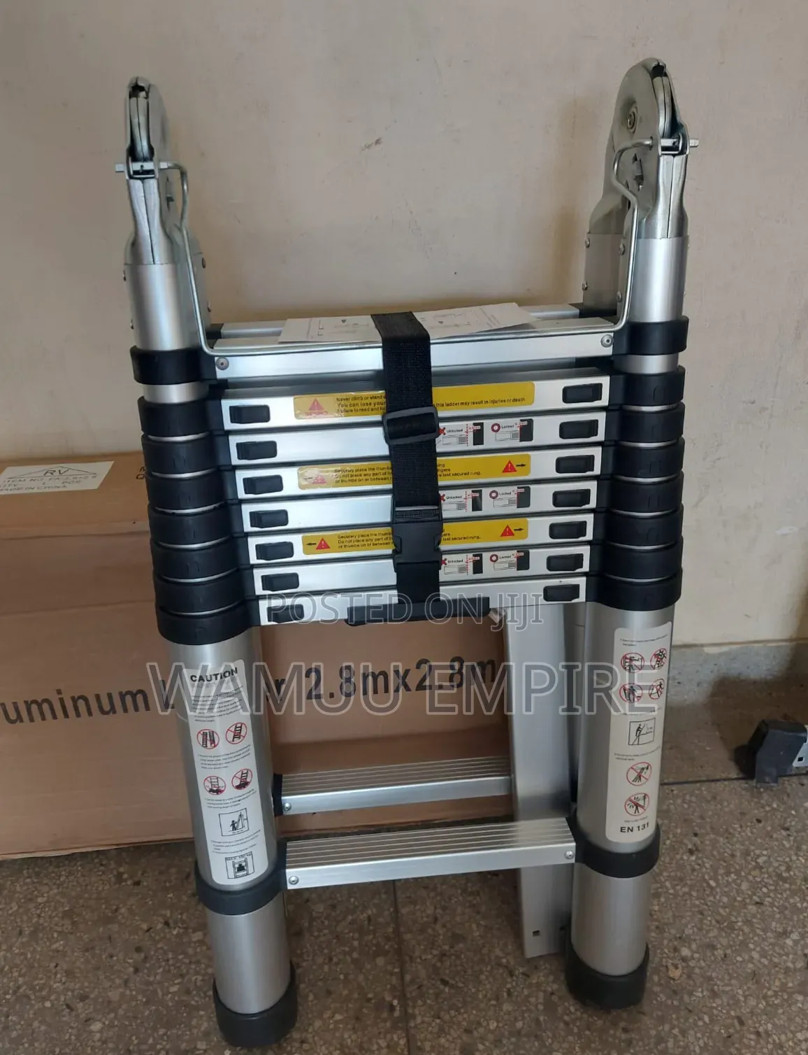Double Telescopic Aluminium Ladder 5.6 Meters (2.8m + 2.8m).