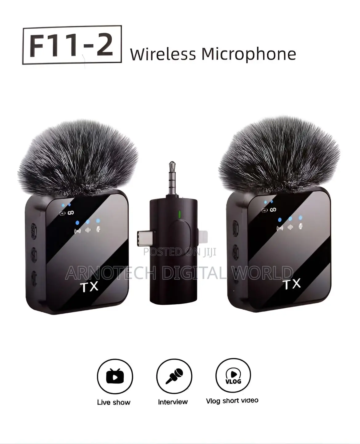 F11-2 Dual Mini Wireless Lavalier Microphone With Noise Reduction