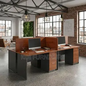 Office Workstation; Four Users Wooden MDF Office Workstastions