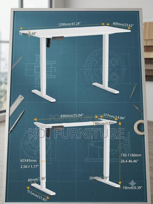 Office Desk; 1200mm Ergonomic Adjustable Style Computer Table - thumbnail 2