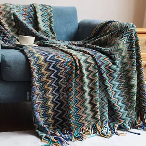 Bohemian Knitted Throw Blanket