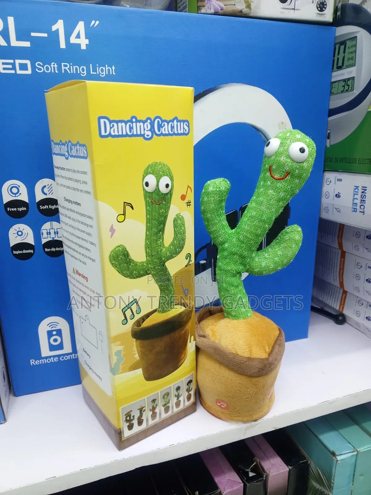 Interactive Singing Cactus Plush Toy With Led Lights