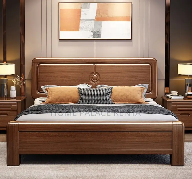 Wooden Bed: Luxury Sleep Bed With Nightstands