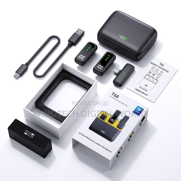 T68 Noise Reduction Lapel Lavalier Microphone With Charging Case - thumbnail 5