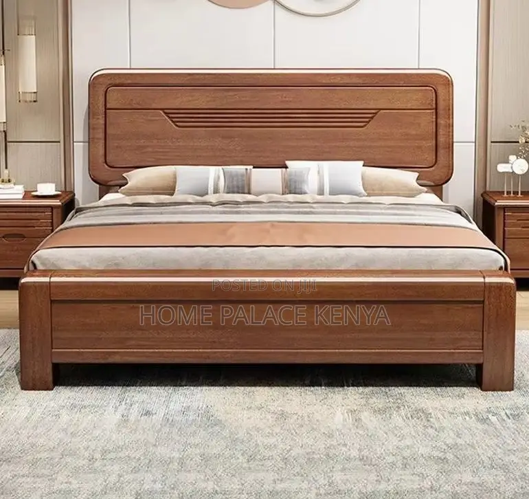 Wooden Bed: Luxury Sleep Bed With Nightstands