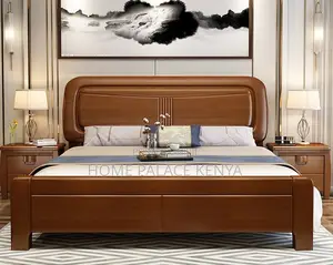 Wooden Bed: Luxury Sleep Bed With Nightstands