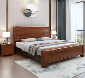 Wooden Bed: Luxury Sleep Bed With Nightstands