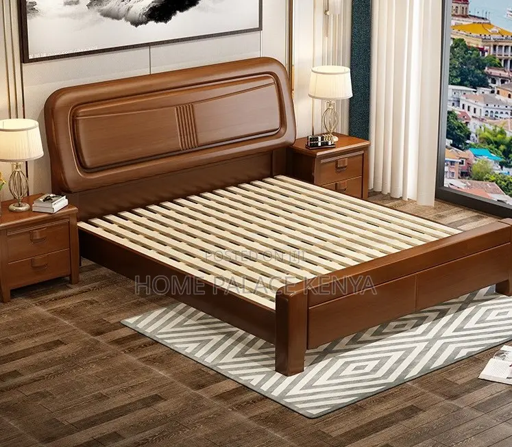 Wooden Bed: Luxury Sleep Bed With Nightstands
