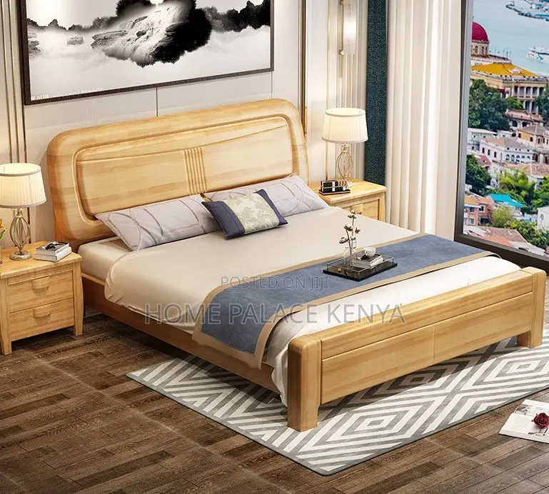 Wooden Bed: Luxury Sleep Bed With Nightstands