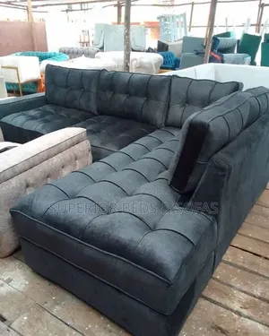 5-Seater Dark Grey Corner Sofa: Pay on Delivery