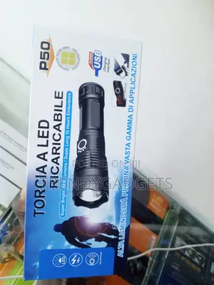 Torcia P50 High Power Led Flashlight Rechargeable USB Torch