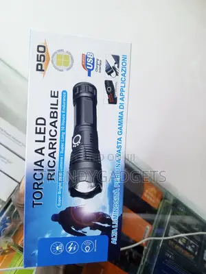 Torcia P50 High Power Led Flashlight Rechargeable USB Torch