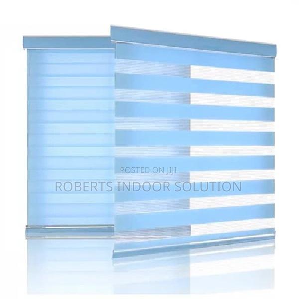 Light Blue Zebra Blinds - main view