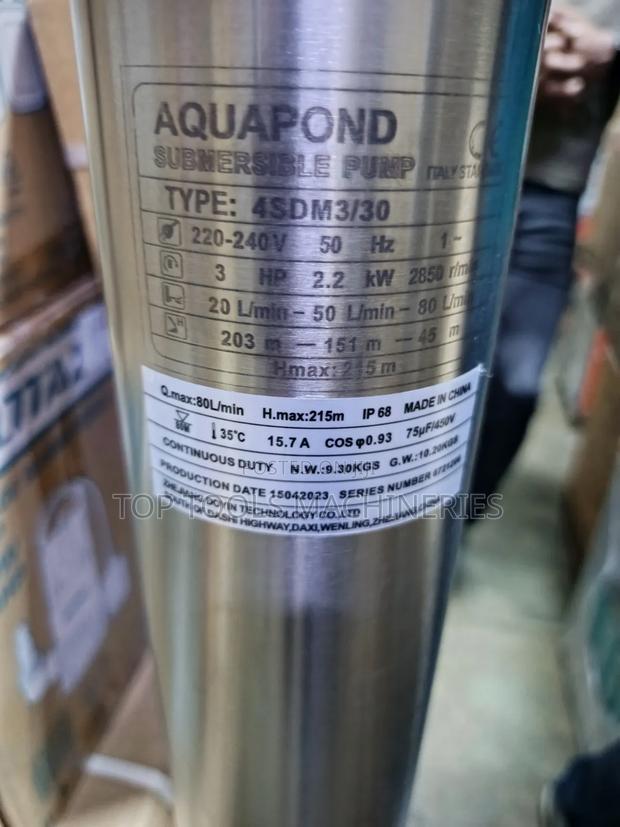 Aquapond 3hp 215m Head Submersible Pump - thumbnail 3