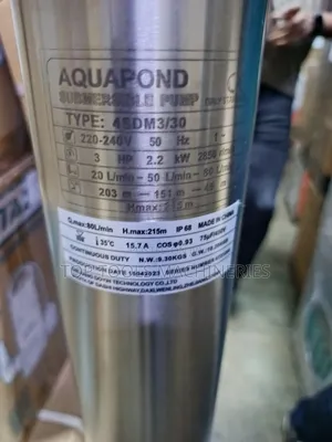 Aquapond 3hp 215m Head Submersible Pump