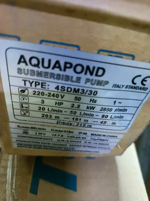 Aquapond 3hp 215m Head Submersible Pump