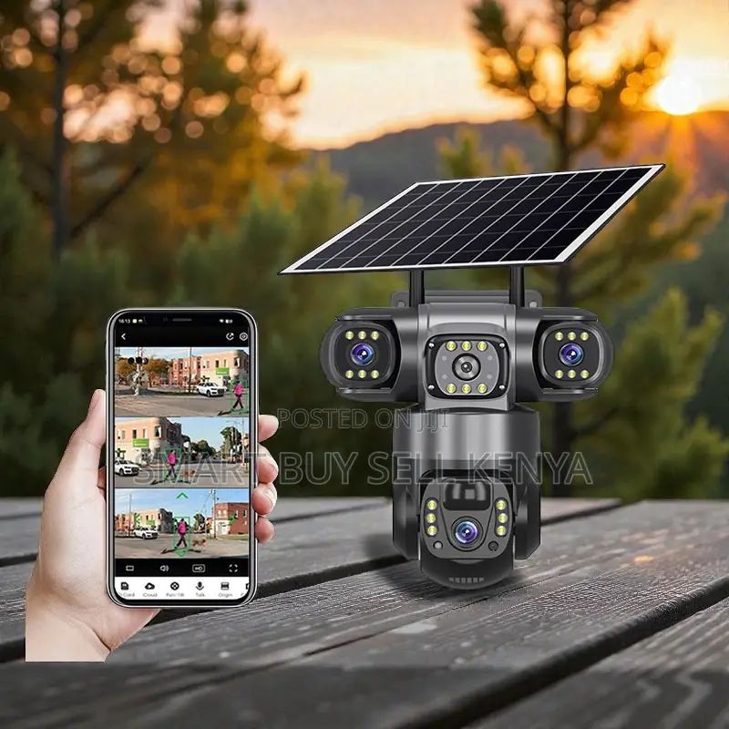 Versatile Outdoor Security Camera 20mp 4g PTZ Triple Lens Solar Camera