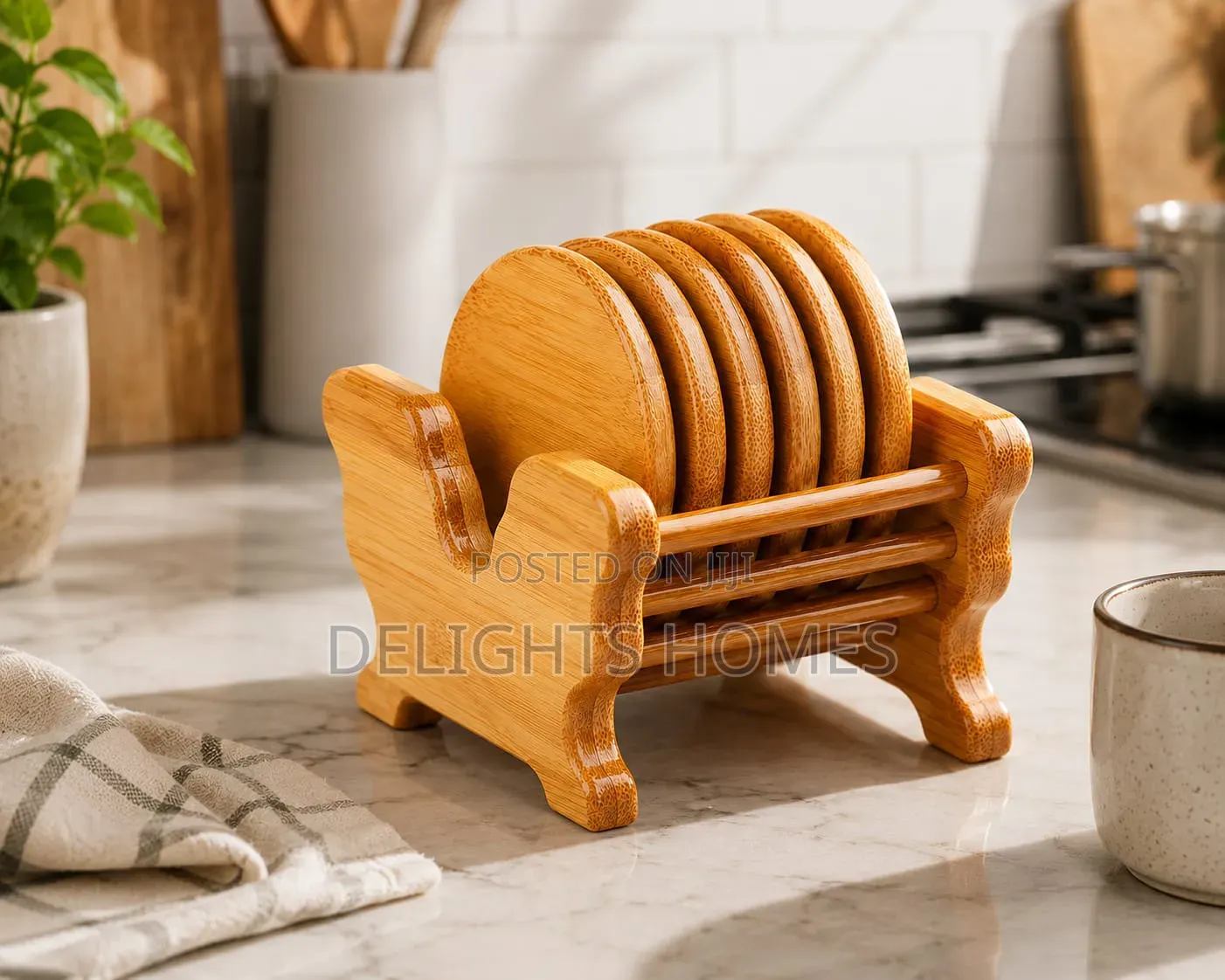 Bamboo Coaster Set_car