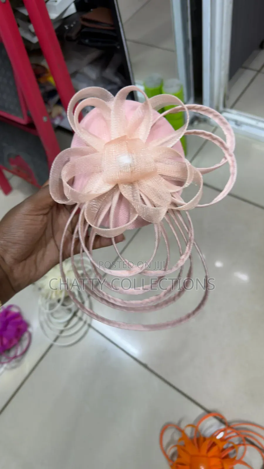 Peach Big Elegant Ladies Fascinators / Headpiece