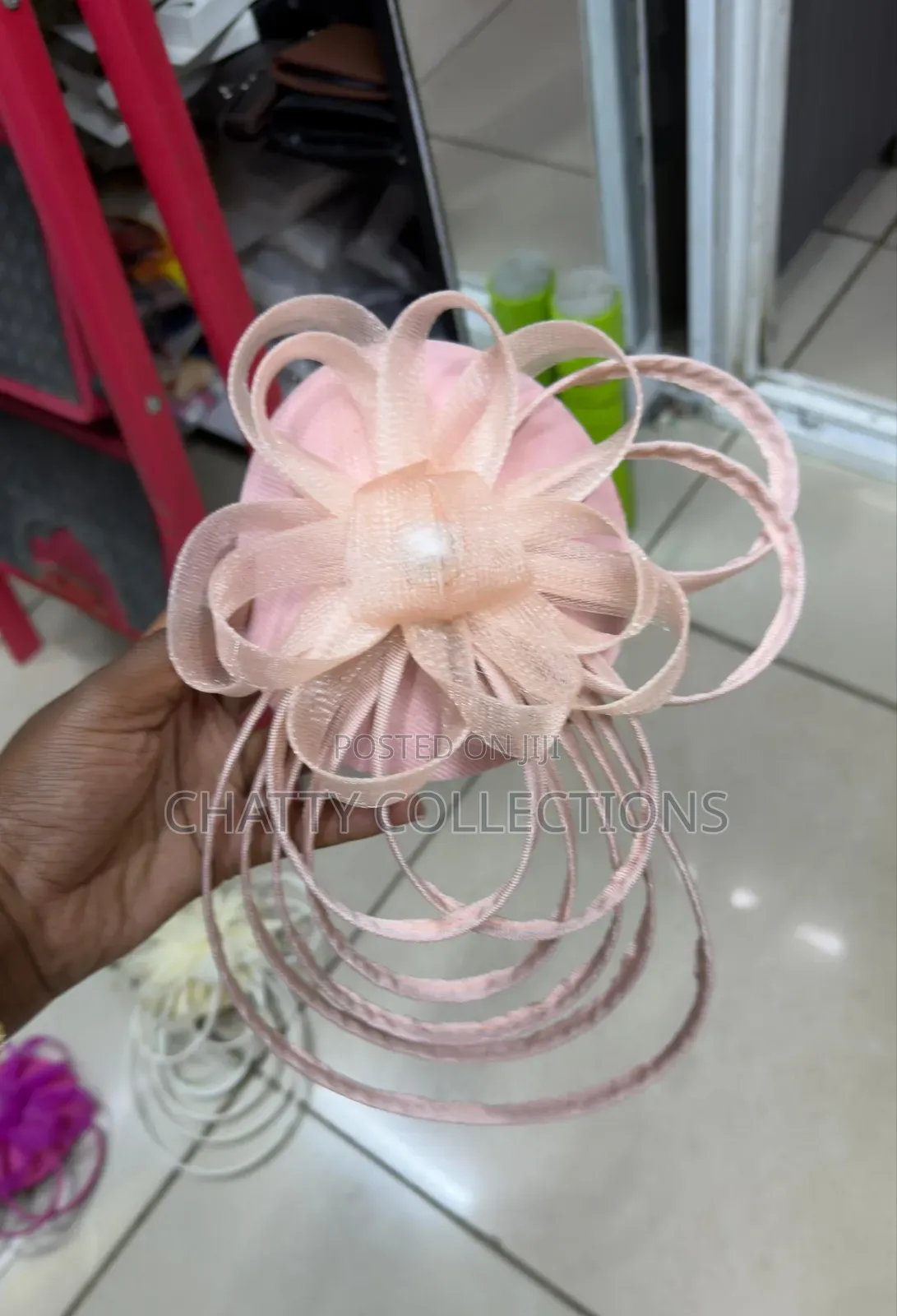 Peach Big Elegant Ladies Fascinators / Headpiece