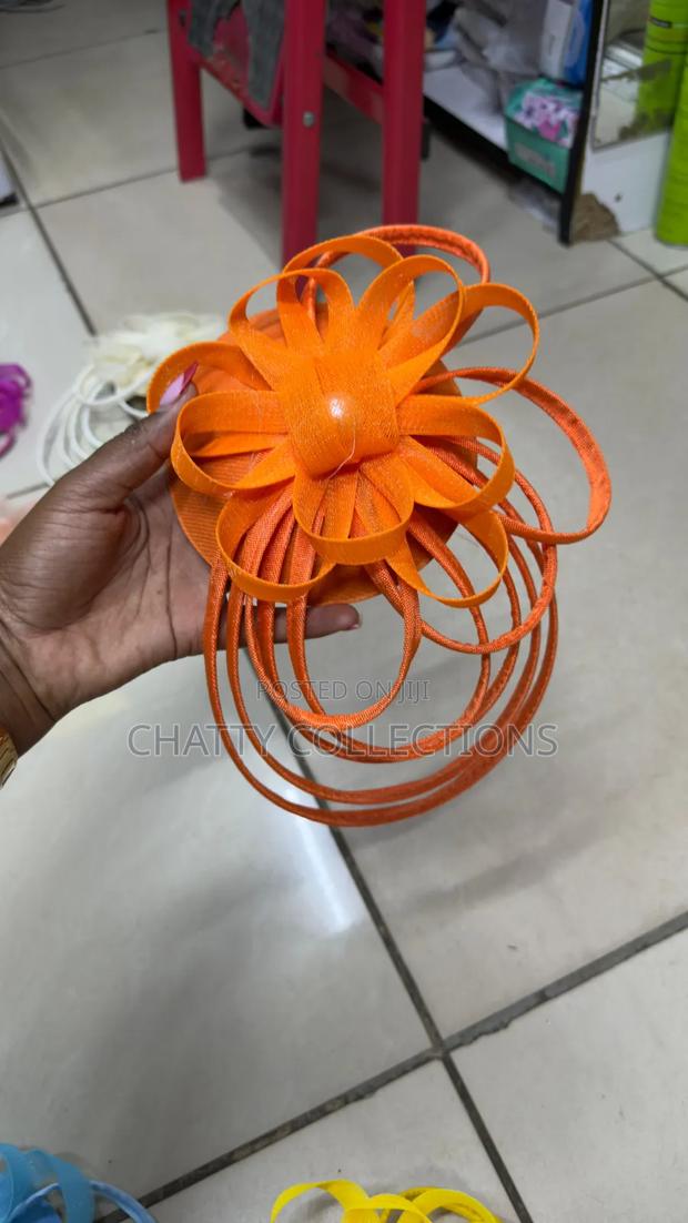 Orange Big Elegant Ladies Fascinators / Headpiece