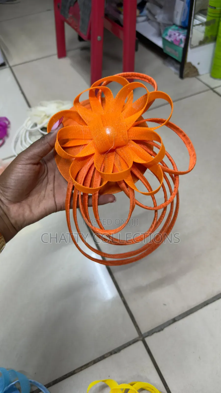 Orange Big Elegant Ladies Fascinators / Headpiece