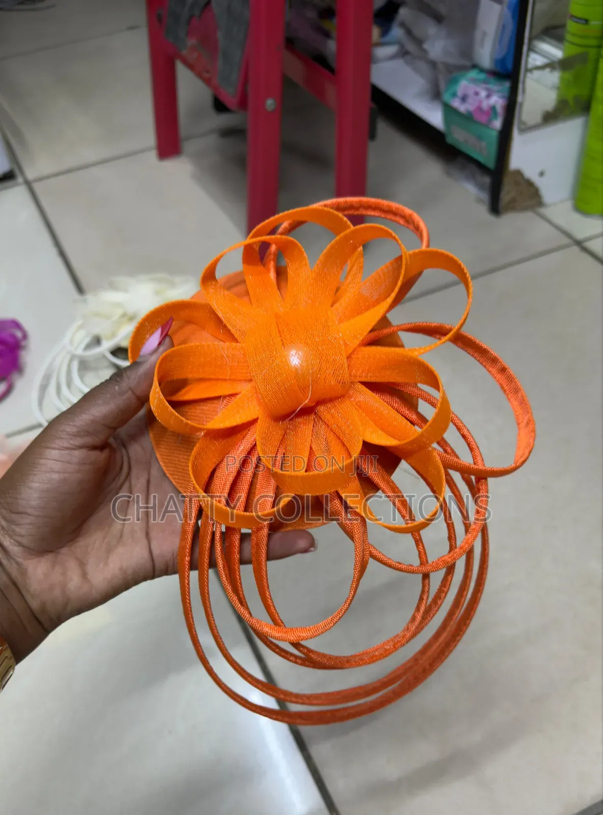 Orange Big Elegant Ladies Fascinators / Headpiece