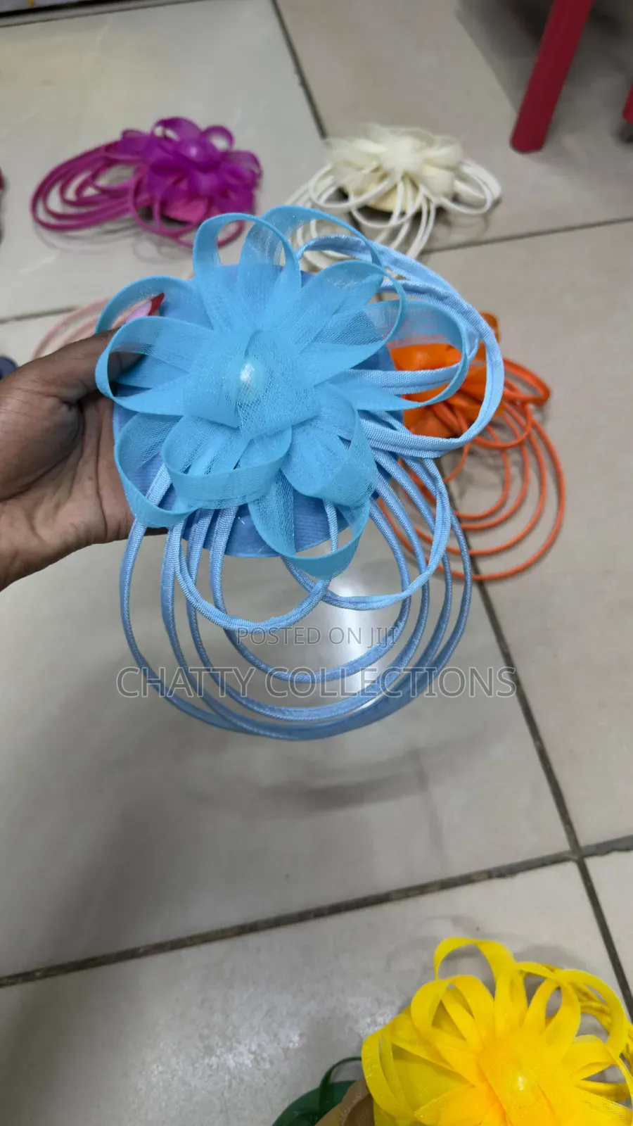 Sky Blue Big Elegant Ladies Fascinators / Headpiece