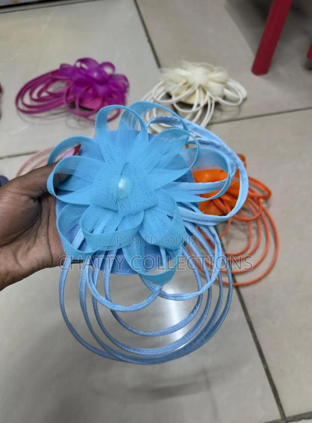 Sky Blue Big Elegant Ladies Fascinators / Headpiece - thumbnail 2