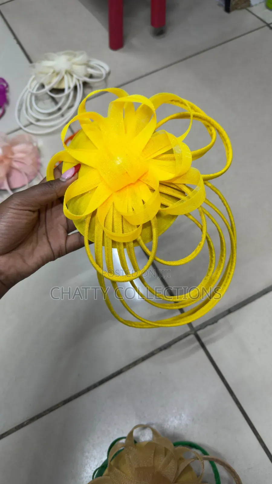 Yellow Big Elegant Ladies Fascinators / Headpiece