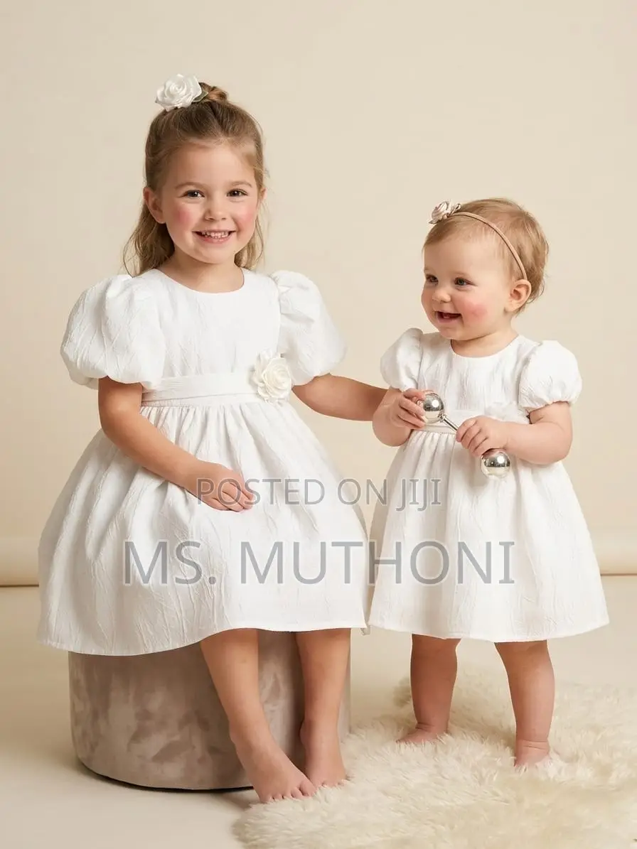 1-4 Yrs Beautiful Girls Dresses  (Pink , Blue , Cream)